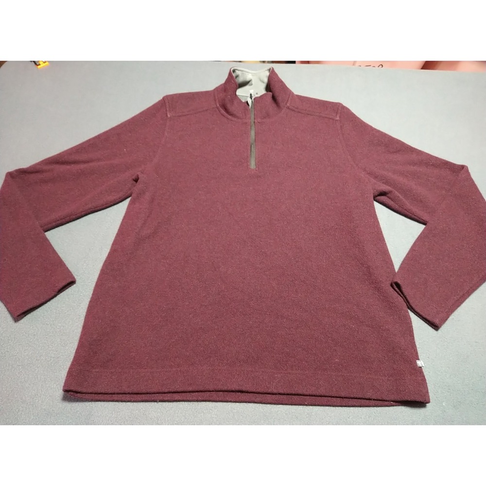 Toad & Co. Pullover Jacket Men M Purple 1/4 Zip Long Sleeve Wool Blend Hiking...